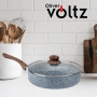 Тиган с капак Voltz Siena, Дълбок, Мраморно каменно керамично покритие, снимка 3