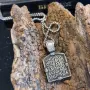 Масивно двулицево стоманено колие с образа на Свети Георги Победоносец, снимка 6