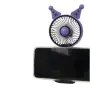 Kuromi USB вентилатор с поставка за телефон – Акумулаторен преносим вентилатор с ушички, 5 скорости , снимка 6