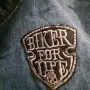 Дънков BIKER FOR LIFE байкър.мотор, рокерски елек с нашивки , снимка 6