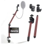 Държач за микрофон (Microphone Holder) с дървесна визия, който включва и вграден Pop-Up филтър., снимка 1