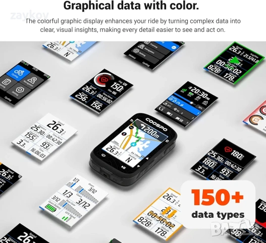 COOSPO CS600 GPS велокомпютър с цветен сензорен екран, безжичен GPS скоростомер, снимка 5 - Аксесоари за велосипеди - 53976843