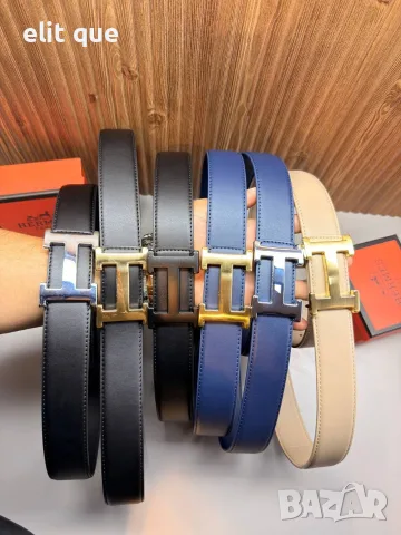 колани от естествена кожа в кутия Gucci Louis Vuitton hermes , снимка 4 - Колани - 55494337