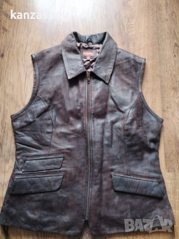 harkila leather vest - дамски кожен елек ЕСТЕСТВЕНА КОЖА 42/Л, снимка 2 - Якета - 53951746