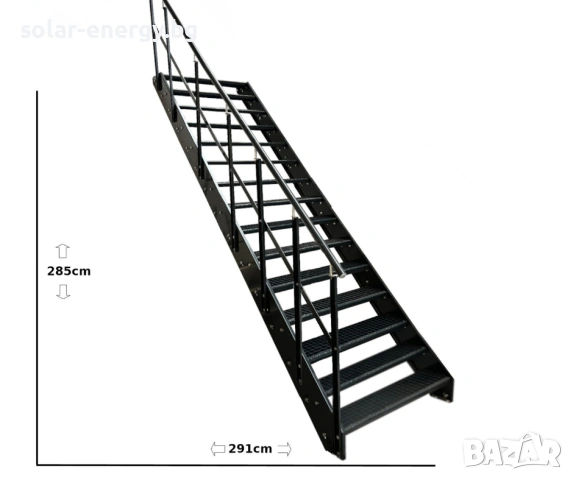 Метално стълбище 15 стъпала | Външни стълби | Поцинковано