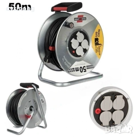 Електрически удължител с макара 50 метра, снимка 6 - Други стоки за дома - 54076900