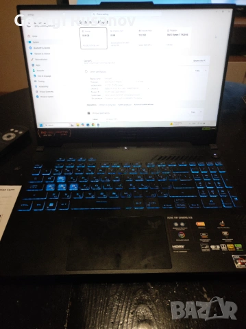Продавам Лаптоп Asus Tuf Gaming A15, снимка 2 - Лаптопи за игри - 54441166
