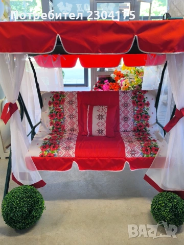 Комплект тапицерия за градински люлки 🎀 - сенник и седалка с облегалка ( мека част)., снимка 5 - Градински мебели, декорация  - 55081354