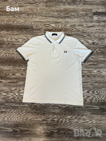 Оригинална мъжка тениска с яка Fred Perry размер Л, снимка 2 - Тениски - 54640869
