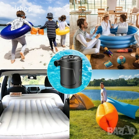 Мощна акумулаторна електрическа помпа 5200mAh с 3 дюзи – за къмпинг и дома 5028, снимка 7 - Други стоки за дома - 55213087