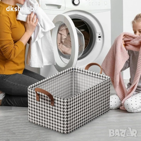 4563 Сгъваема текстилна кутия за съхранение с подсилено дъно – 40х28х20 см, снимка 7 - Други стоки за дома - 54528047