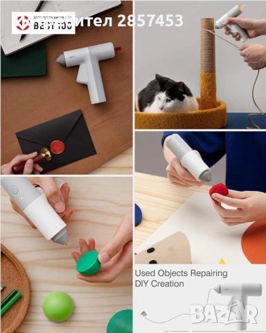 Пистолет за горещ силикон / USB-C / 30s heating / 10 glue sticks / нов, снимка 11 - Други инструменти - 54896218