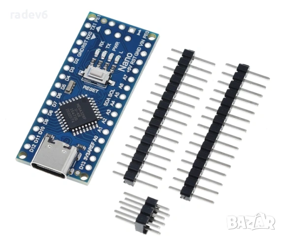 Микроконтролер Nano V3.0 ATMega328P-AU, CH340, USB Type-C, Arduino