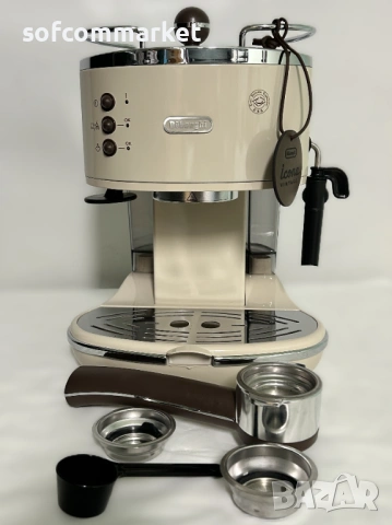 Еспресо машина DeLonghi Icona Vintage ECOV 311.BG – Ретро стил + 6 м. ГАРАНЦИЯ, снимка 3 - Кафемашини - 54109017