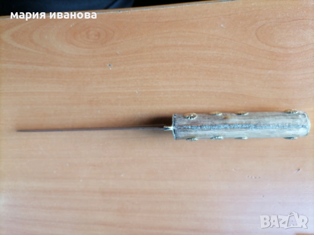 Стар овчарски нож с кожена кания , снимка 3 - Антикварни и старинни предмети - 55083932