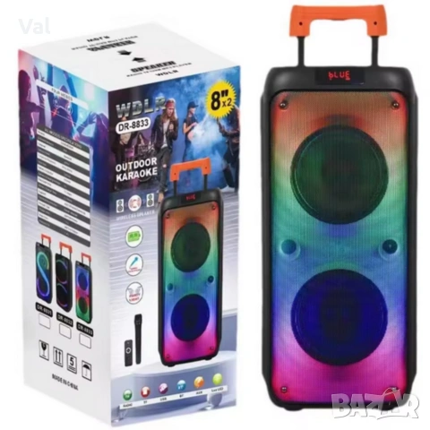 Преносима тонколона с микрофон и дистанционно управление, 40W мощност, Bluetooth, USB/SD , снимка 5 - Тонколони - 54827064