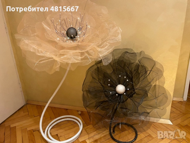 Цветя от органза, снимка 3 - Декорация за дома - 54398406