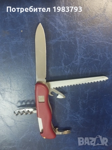 Стар модел голям 111 мм.Victorinox Switzerland с трион, снимка 2 - Ножове - 54822127