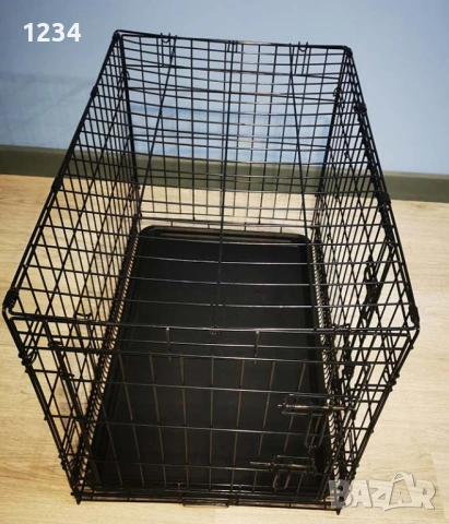 метална сгъваема клетка за куче 77x49x54см за транспорт и стационар, снимка 7 - За кучета - 54296938