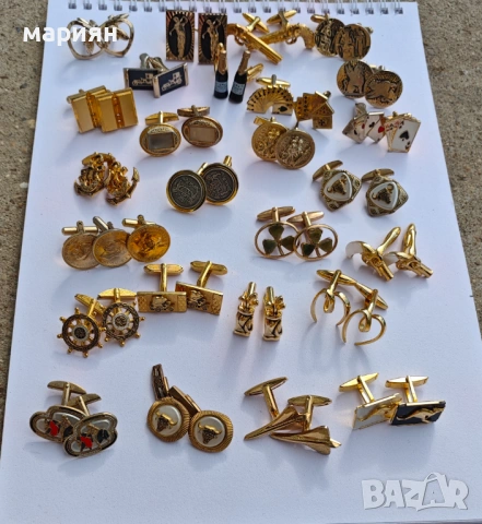 Стари позлатени ръкавели, снимка 2 - Антикварни и старинни предмети - 54396131