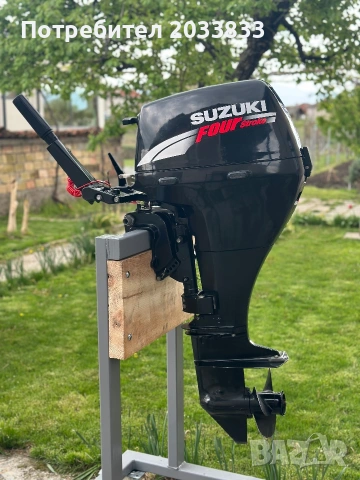 Извънбордов четиритактов двигател SUZUKI 15Hp, снимка 2 - Воден транспорт - 54977272