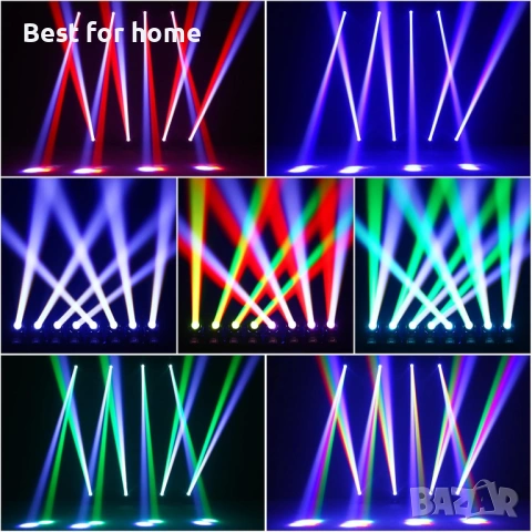 U`King 40W LED движеща се глава, RGBW лъчево осветление, сценични светлини с DMX звуково активиран , снимка 4 - Лед осветление - 54903449