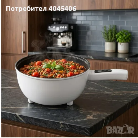 Многофункционален електрически тиган 4L с незалепващо покритие, снимка 2 - Съдове за готвене - 55505263