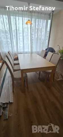 Маса за хранене + 6 стола., снимка 2 - Маси - 55648651
