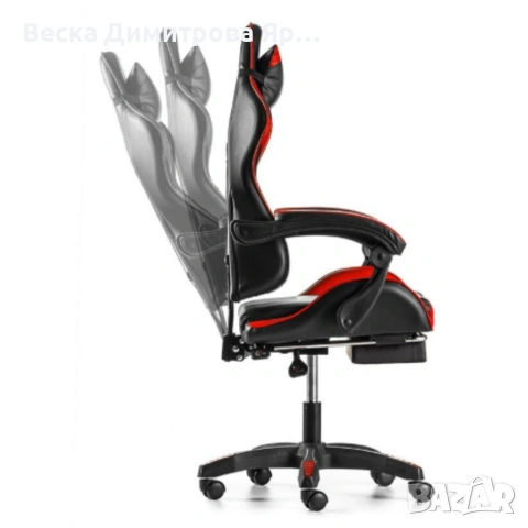 Ергономичен геймърски стол с поставка за крака – комфорт и стабилност за дълги часове без болка, снимка 6 - Столове - 53959367