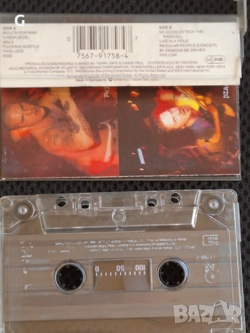 Аудио касета Pantera "Vulgar Display Of Power“ studio album audio cassette, Първо издание, снимка 8 - Аудио касети - 54489803