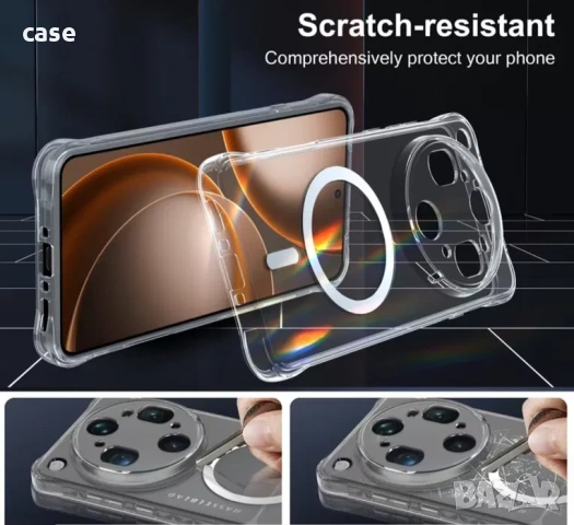 Oppo Find X9 Ultra кейс crystal clear magsafe ударо-устойчив Ново, снимка 4 - Калъфи, кейсове - 54546502