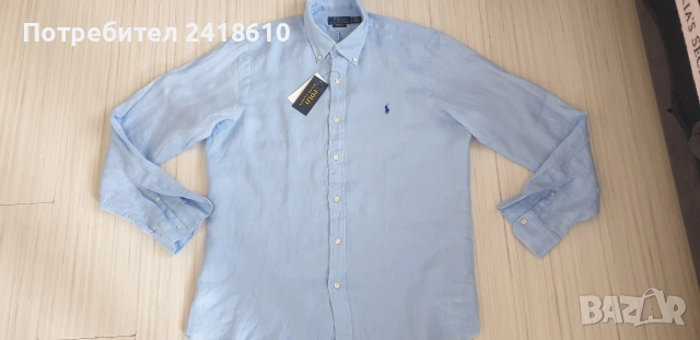 POLO Ralph Lauren Len/ Лен Custom  Fit Mens Size L НОВО! ОРИГИНАЛ! Мъжка Ленена Риза.