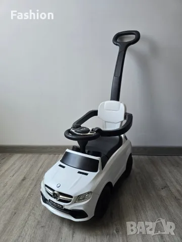 Детска кола за бутане + родителски контрол MERCEDES AMG в бял цвят + нов сенник., снимка 3 - Други - 55628469