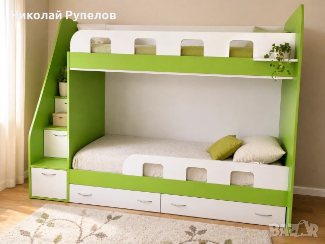 Двуетажно легло , снимка 2 - Спални и легла - 54376450