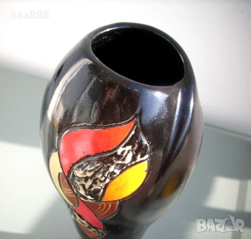Ваза ръчно рисувана керамика, снимка 3 - Вази - 55079178