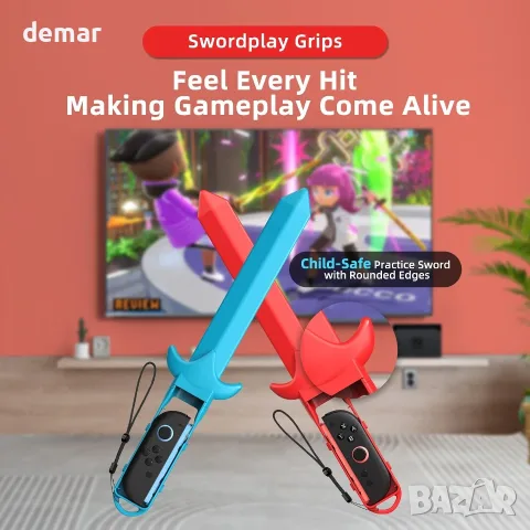 Комплект аксесоари за спортни игри, съвместим със Switch 2/Switch/OLED, 10 в 1 семеен комплект, снимка 4 - Аксесоари - 55622007