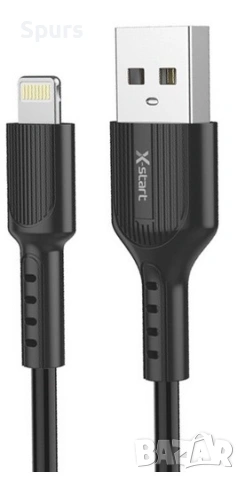 USB-Lightning кабел, дължина 1 метър, X-Start, съвместим с iPhone, пренос на данни и мощност 20 W, ч, снимка 2 - Резервни части за телефони - 54762938