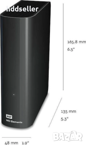 Външен хард диск WD Elements 16TB, 3.5", USB 3.0, Черен , снимка 1 - Външни хард дискове - 54631927