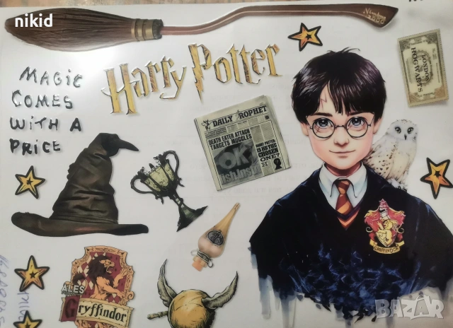 Хари Потър Harry Potter самозалепващ стикер лепенки за стена мебел прозорец детска стая 