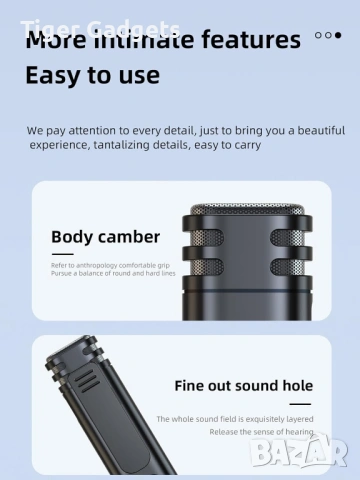 Преносим гласов усилвател с безжичен микрофон (щипка) – Bluetooth колонка 10W, 2600mAh батерия, снимка 4 - Ресийвъри, усилватели, смесителни пултове - 54427553