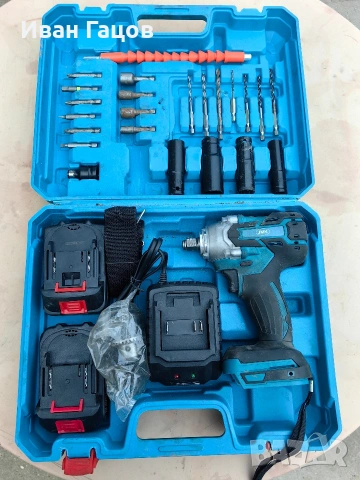 Гайковерт с 2 батерии и зарядно