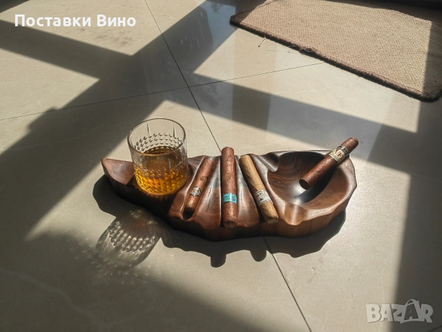 Пепелник за пури с място за чаша, снимка 3 - Декорация за дома - 54251571