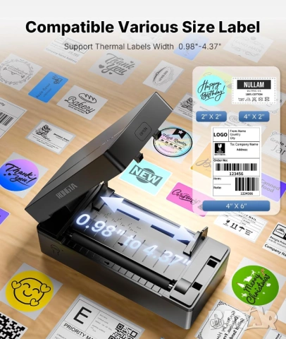 Rongta RP425 термодиректен етикетен принтер 4x6 100x150 еконт спиди, снимка 6 - Принтери, копири, скенери - 54053690