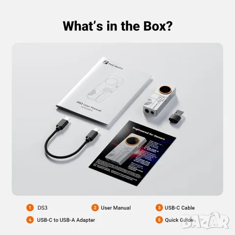 Fosi Audio DS3 Portable Dac усилвател за слушалки, снимка 4 - Слушалки и портативни колонки - 55310631