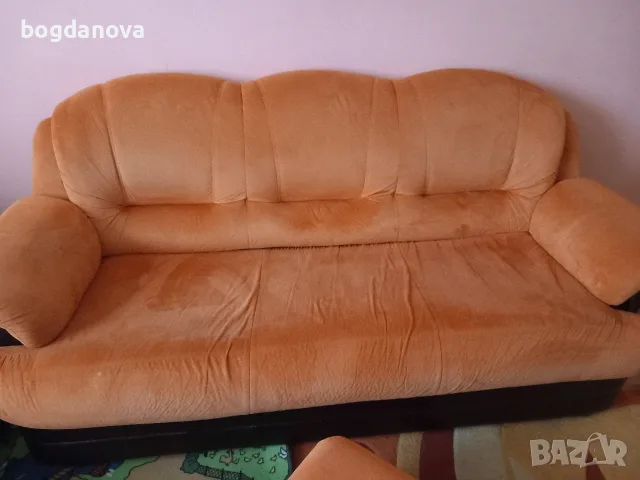 холна гарнитура с 2 разтегателни дивана и 2 табуретки , снимка 5 - Дивани и мека мебел - 55703128