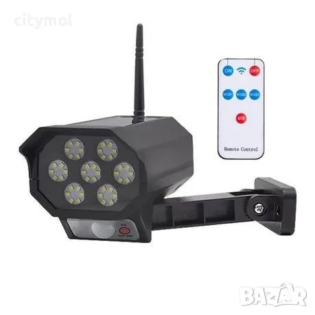 Соларна лампа, имитираща камера за видеонаблюдение - 42 LED , Дистанционно, Сензор за движение
