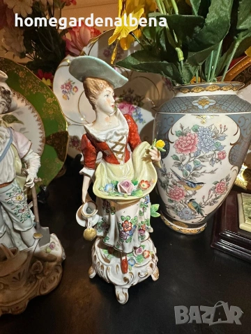 Антикварни Фигури Sitzendorf Germany | „В цветната градина“ | Circa 1927, снимка 12 - Колекции - 54212259