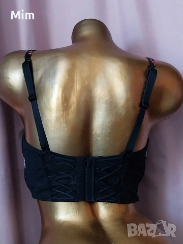 Hunkemoller 75 E Черен сатенен сутиен , снимка 5 - Бельо - 55055029