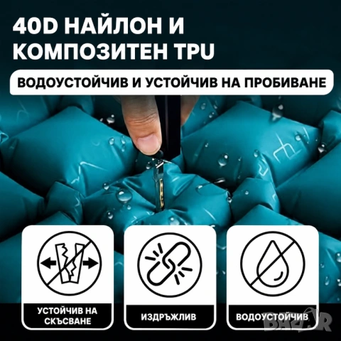 Самонадуваем къмпинг дюшек с вградена крачна помпа, снимка 4 - Надуваеми легла - 54954162