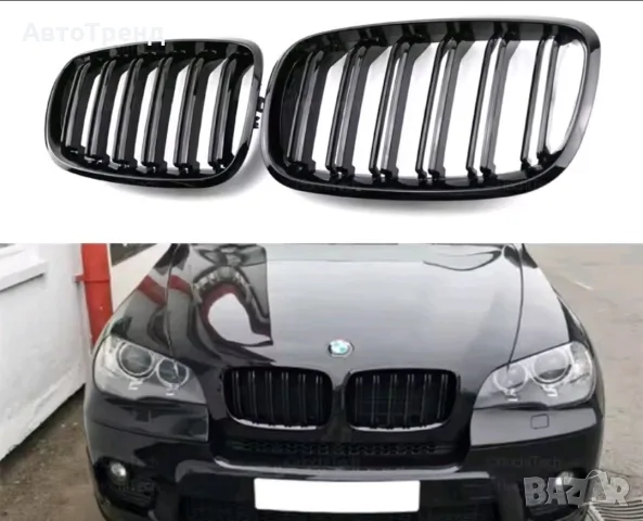 Бъбреци (решетки) двойни гланц за BMW X5 E70 – Черен гланц Бмв Е70 Х